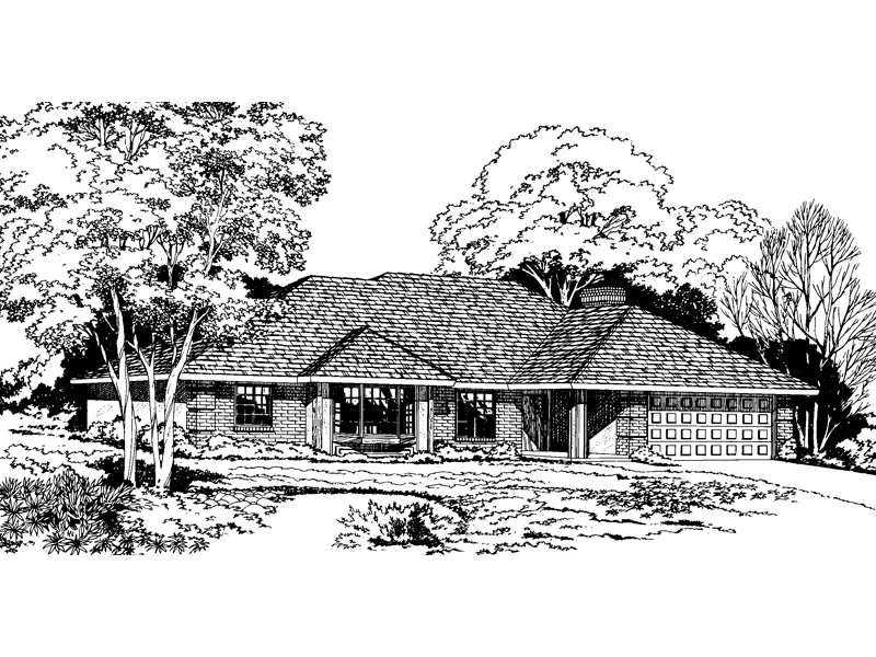 Southern House Plan Front Image of House - Fairlake Ranch Home 038D-0190 - Search House Plans and More