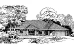 Traditional House Plan Front Image of House - Fairlake Ranch Home 038D-0190 - Search House Plans and More