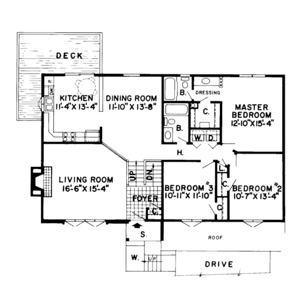 Modern House Plan First Floor - Meredith Point Modern Home 038D-0195 - Shop House Plans and More