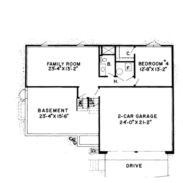 Modern House Plan Lower Level Floor - Meredith Point Modern Home 038D-0195 - Shop House Plans and More