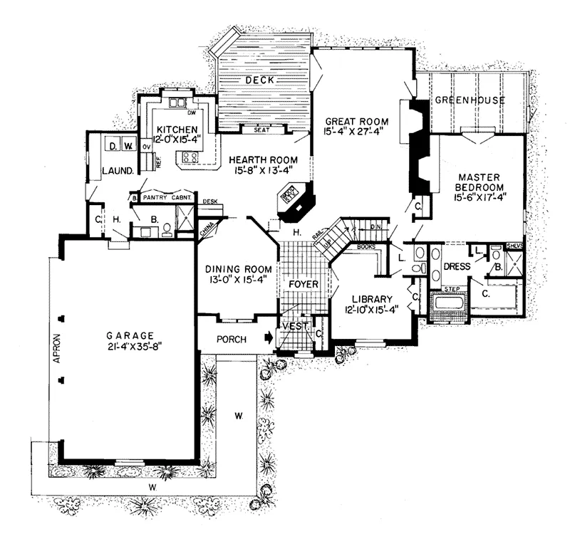 Country House Plan First Floor - Radnoor Rustic Tudor Home 038D-0199 - Shop House Plans and More