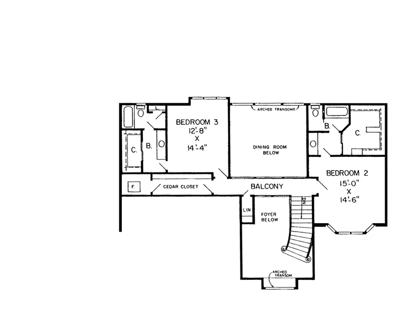 Traditional House Plan Second Floor - Josey Place European Home 038D-0200 - Search House Plans and More