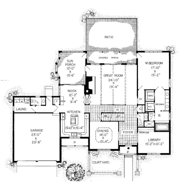 Southern House Plan First Floor - Elvado Way European Home 038D-0201 - Search House Plans and More