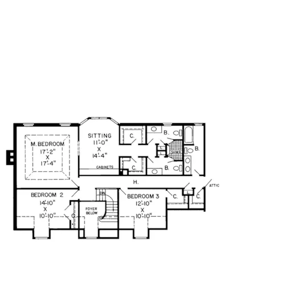 Cape Cod & New England House Plan Second Floor - Clara Dean Cape Cod Home 038D-0202 - Search House Plans and More