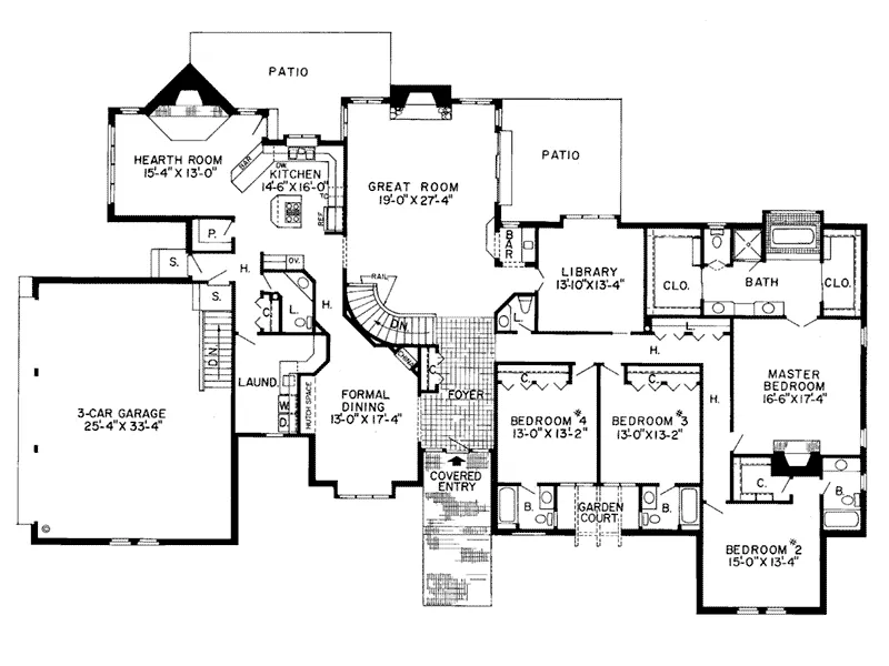 Country House Plan First Floor - Rishon Hill Country Ranch Home 038D-0204 - Shop House Plans and More