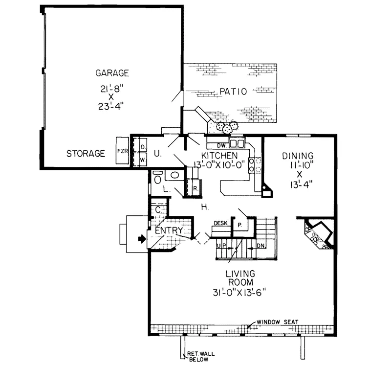 Modern House Plan First Floor - Racine Ridge Contemporary Home 038D-0209 - Shop House Plans and More