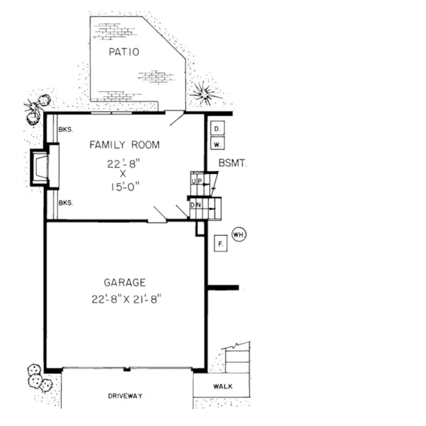 Modern House Plan Lower Level Floor - Gossamere Tudor Style Home 038D-0211 - Search House Plans and More