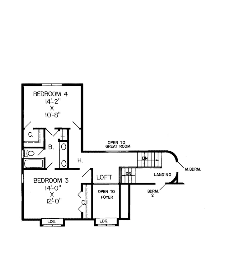 European House Plan Second Floor - Lapisville Tudor Style Home 038D-0212 - Shop House Plans and More