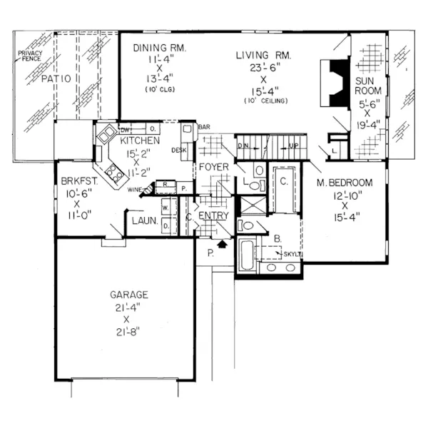 Southern House Plan First Floor - Taussig Contemporary Home 038D-0213 - Shop House Plans and More