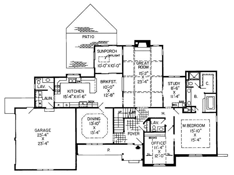 European House Plan First Floor - Varnado Country French Home 038D-0216 - Shop House Plans and More
