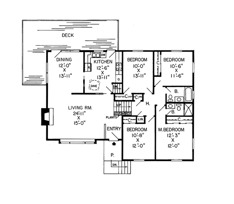 Traditional House Plan First Floor - Vassar Modern Country Home 038D-0219 - Shop House Plans and More
