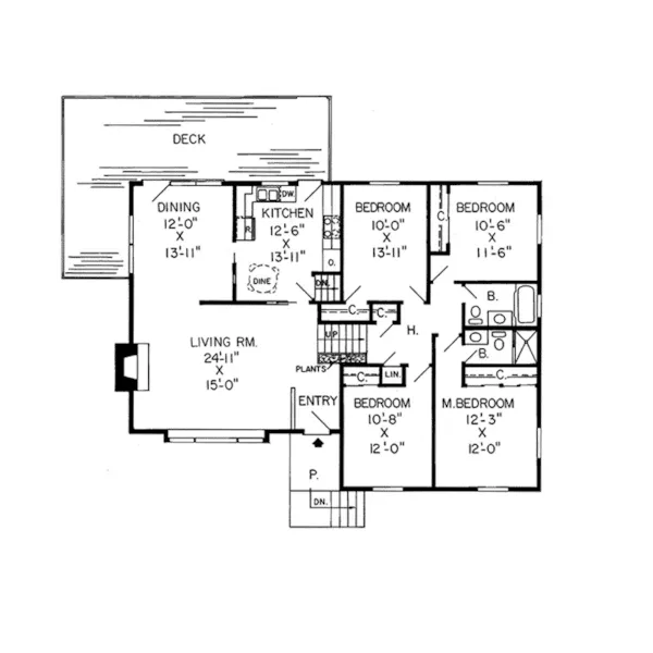 Traditional House Plan First Floor - Vassar Modern Country Home 038D-0219 - Shop House Plans and More