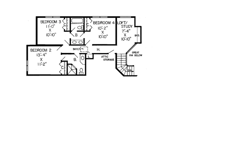 Modern House Plan Second Floor - Anneliese Modern Style Home 038D-0220 - Search House Plans and More