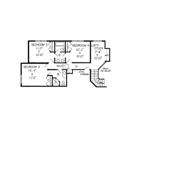 Contemporary House Plan Second Floor - Anneliese Modern Style Home 038D-0220 - Search House Plans and More