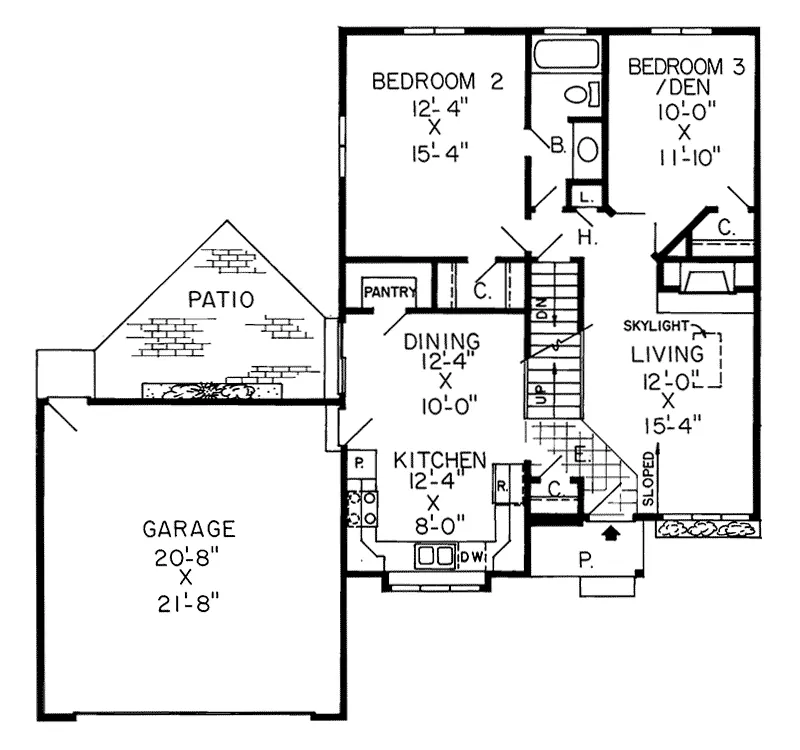 Southern House Plan First Floor - Quebec Rustic Cottage Home 038D-0223 - Shop House Plans and More