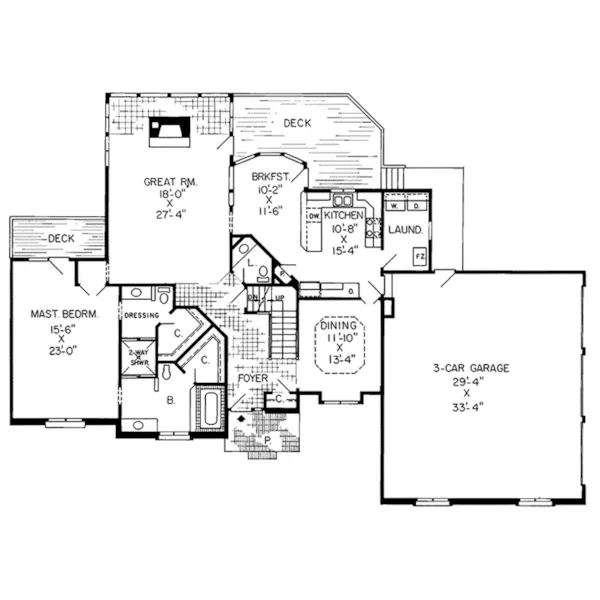 Southern House Plan First Floor - Allena Tudor Style Home 038D-0224 - Search House Plans and More