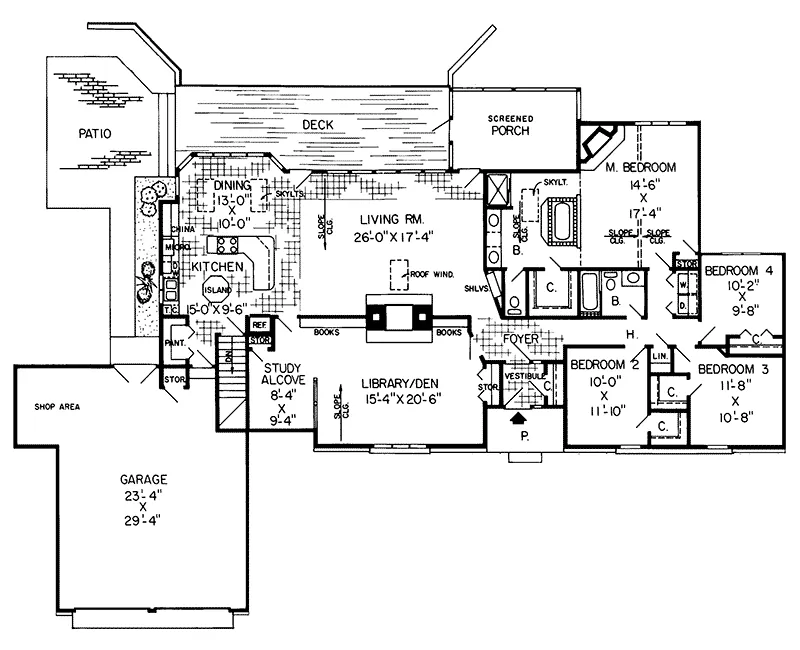 Southern House Plan First Floor - Hackberry Modern Ranch Home 038D-0225 - Search House Plans and More