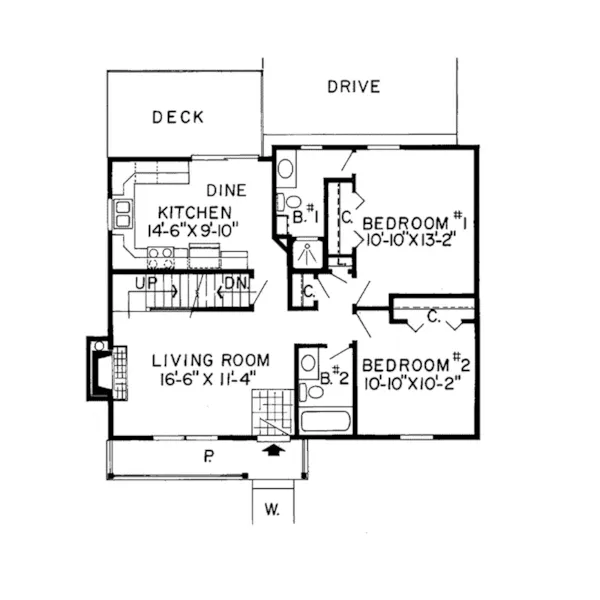 Country House Plan First Floor - Ellis Point Cozy Cottage Home 038D-0226 - Search House Plans and More