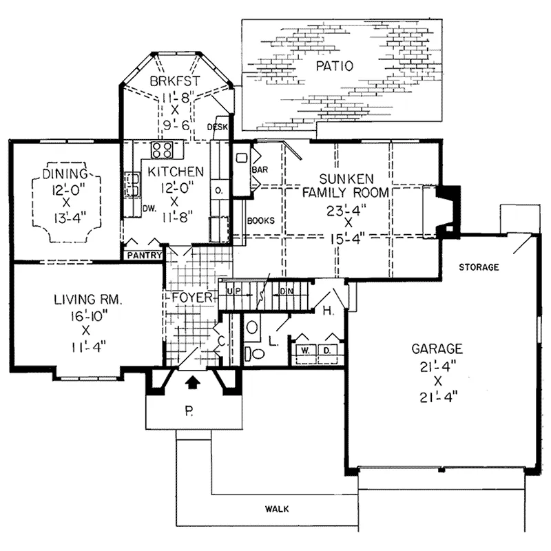 Tudor House Plan First Floor - Antoine Bluff Tudor Style Home 038D-0228 - Search House Plans and More