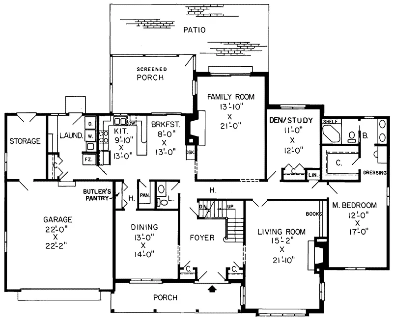 Farmhouse Plan First Floor - Bagby Country Home 038D-0229 - Search House Plans and More
