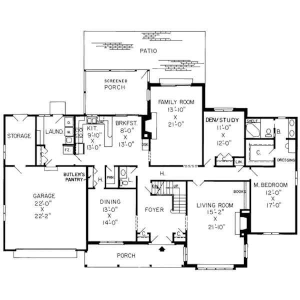 Farmhouse Plan First Floor - Bagby Country Home 038D-0229 - Search House Plans and More