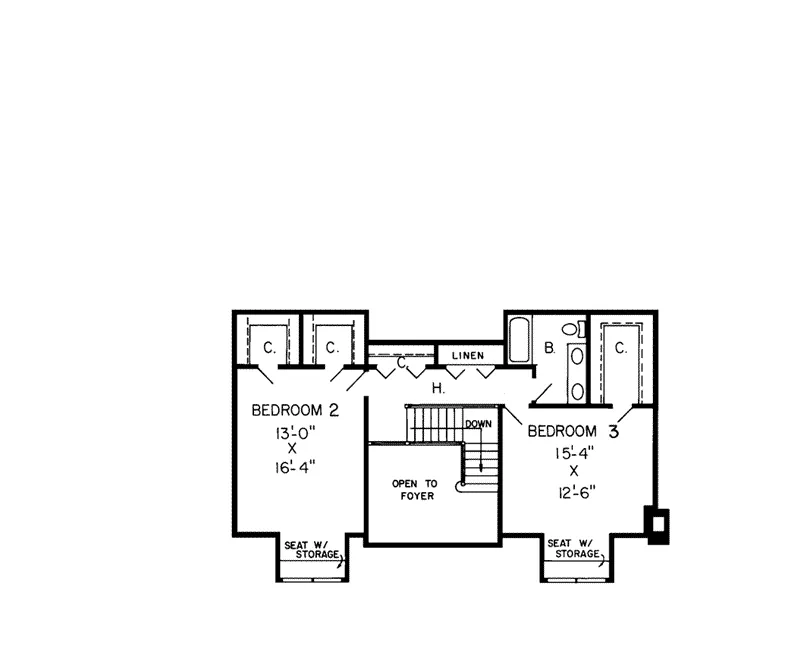 Farmhouse Plan Second Floor - Bagby Country Home 038D-0229 - Search House Plans and More
