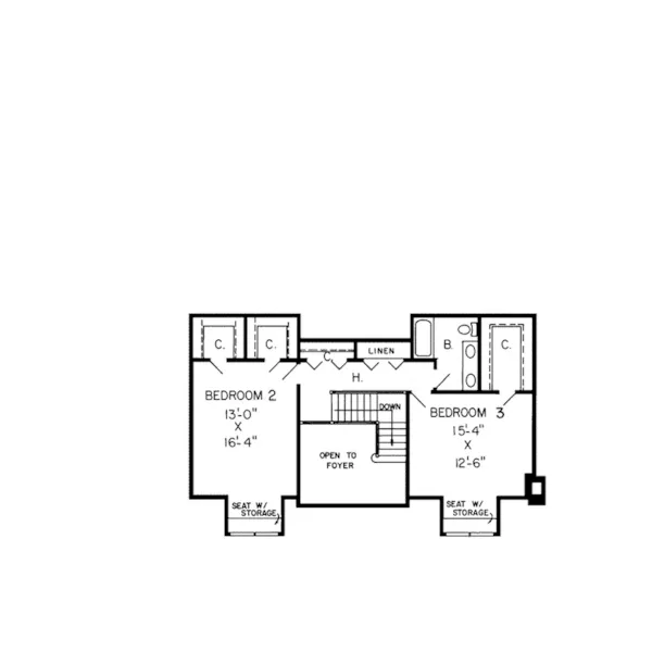 Farmhouse Plan Second Floor - Bagby Country Home 038D-0229 - Search House Plans and More