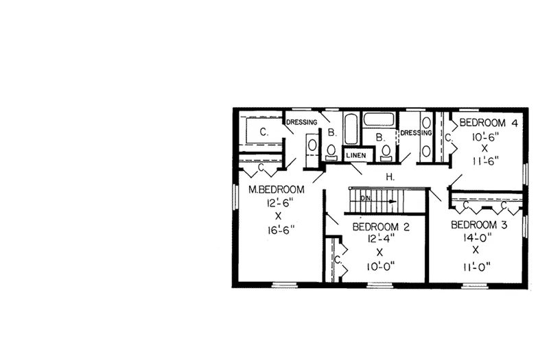 Colonial House Plan Second Floor - Bledsoe Manor Plantation Home 038D-0230 - Search House Plans and More
