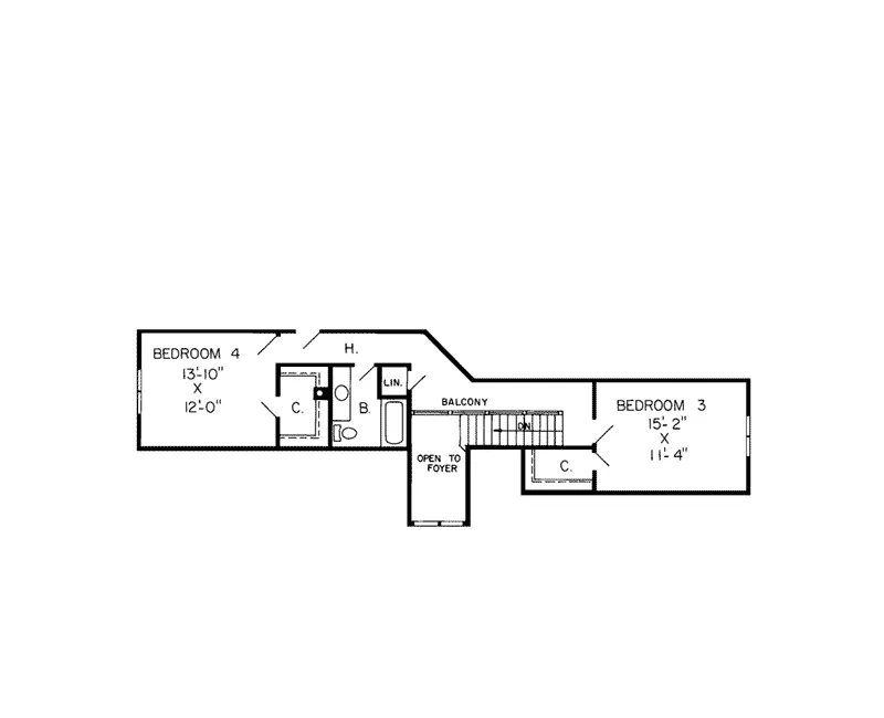 Southern House Plan Second Floor - Oak Hollow Contemporary Home 038D-0231 - Shop House Plans and More