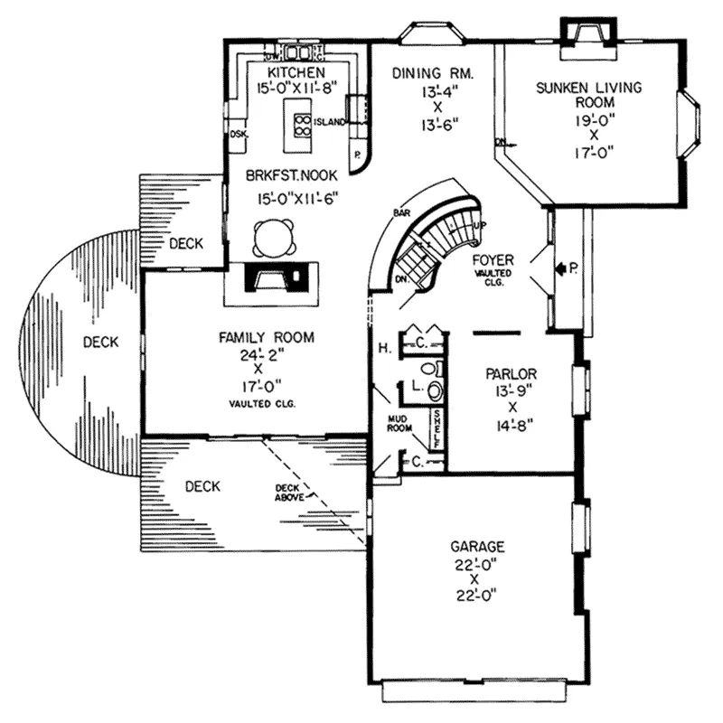 Arts & Crafts House Plan First Floor - Prague European Home 038D-0232 - Shop House Plans and More