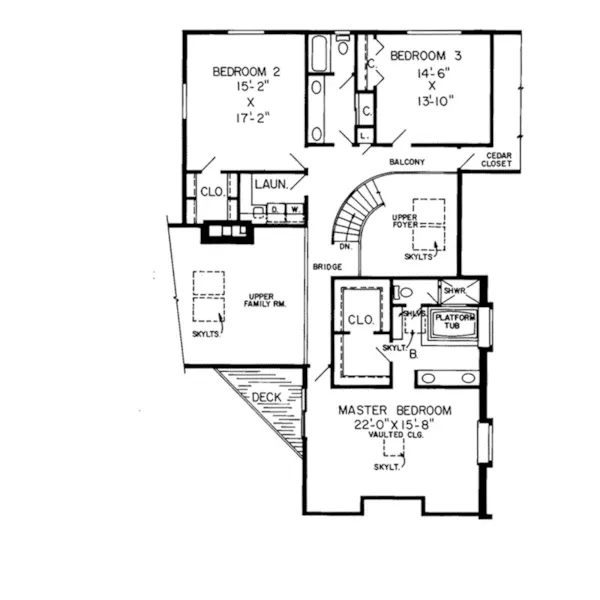 Colonial House Plan Second Floor - Prague European Home 038D-0232 - Shop House Plans and More