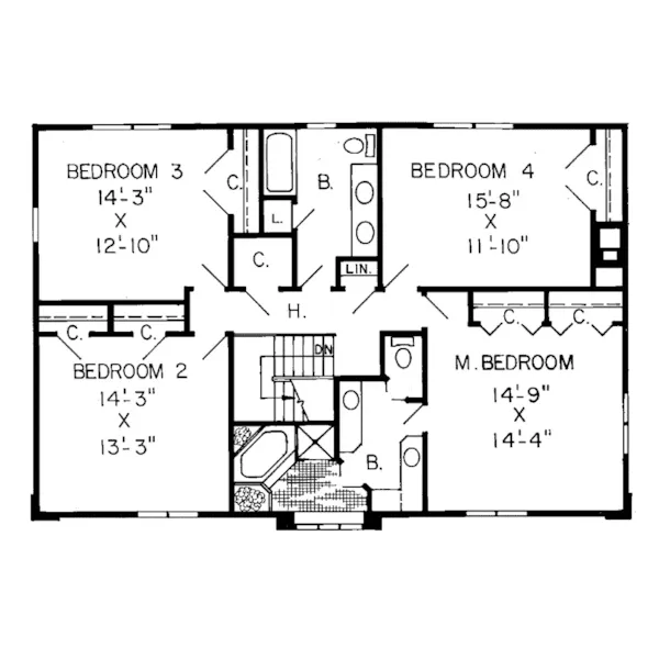 Colonial House Plan Second Floor - Aviana Manor Greek Revival Home 038D-0234 - Search House Plans and More