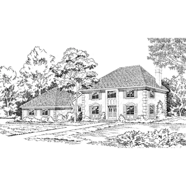 Colonial House Plan Front of Home - Aviana Manor Greek Revival Home 038D-0234 - Search House Plans and More