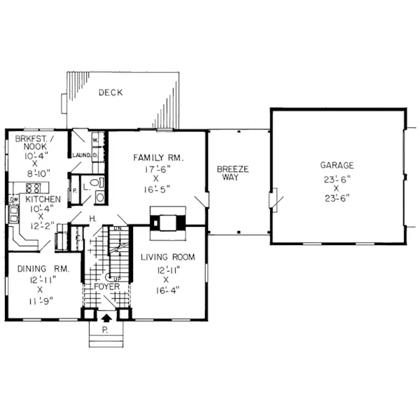 Traditional House Plan First Floor - Lynchester Colonial Home 038D-0235 - Shop House Plans and More