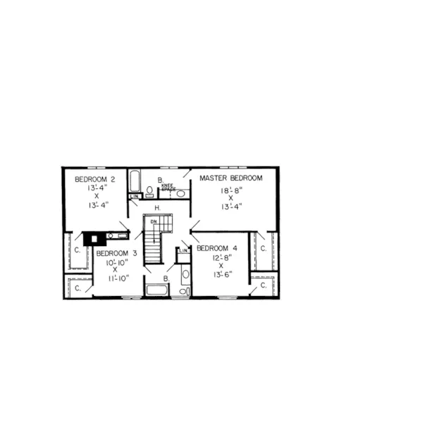 Country House Plan Second Floor - Edmore Farm Home 038D-0236 - Search House Plans and More