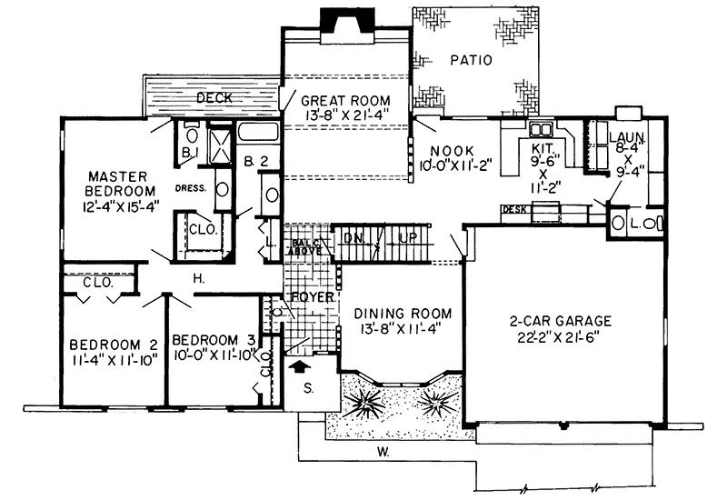 Southern House Plan First Floor - Timbervalley Tudor Home 038D-0241 - Shop House Plans and More