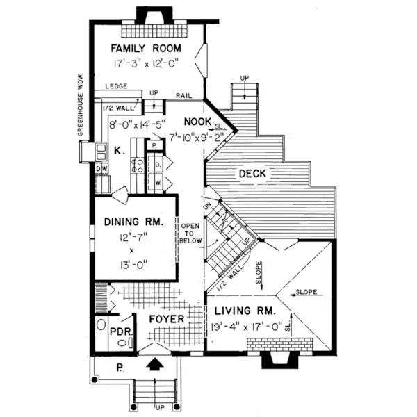 Tudor House Plan First Floor - Gaston Place Traditional Home 038D-0247 - Search House Plans and More