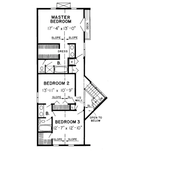 Tudor House Plan Second Floor - Gaston Place Traditional Home 038D-0247 - Search House Plans and More