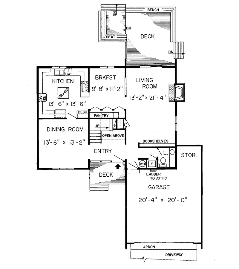 Lake House Plan First Floor - Haddock Modern Home 038D-0250 - Search House Plans and More