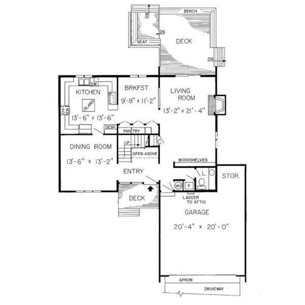 Waterfront House Plan First Floor - Haddock Modern Home 038D-0250 - Search House Plans and More