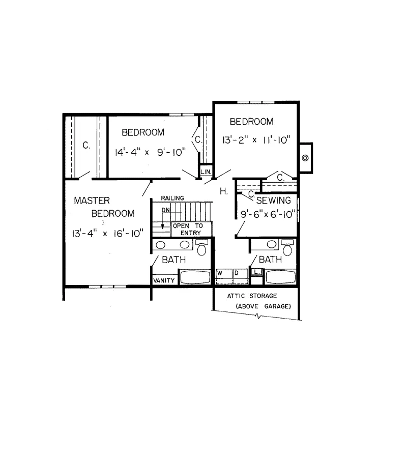 Waterfront House Plan Second Floor - Haddock Modern Home 038D-0250 - Search House Plans and More