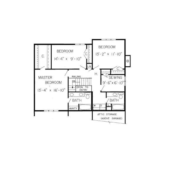 Waterfront House Plan Second Floor - Haddock Modern Home 038D-0250 - Search House Plans and More