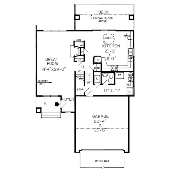 Contemporary House Plan First Floor - Halls Ferry Contemporary Home 038D-0251 - Search House Plans and More