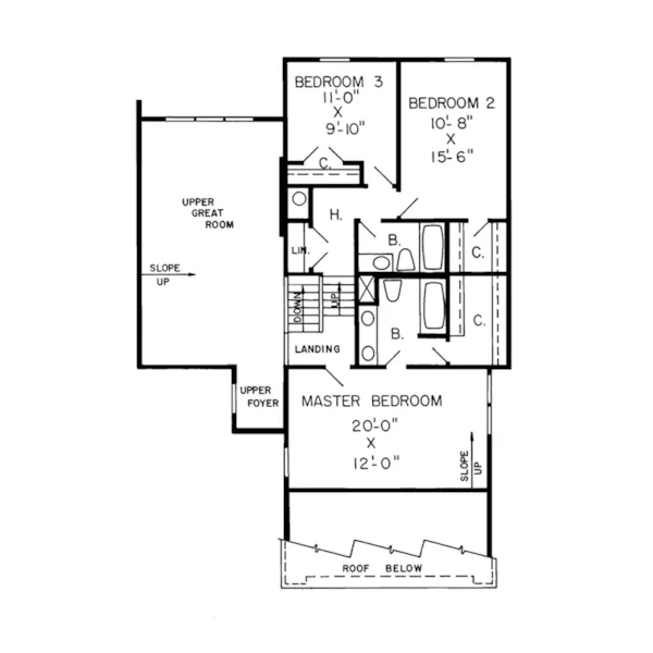 Contemporary House Plan Second Floor - Halls Ferry Contemporary Home 038D-0251 - Search House Plans and More