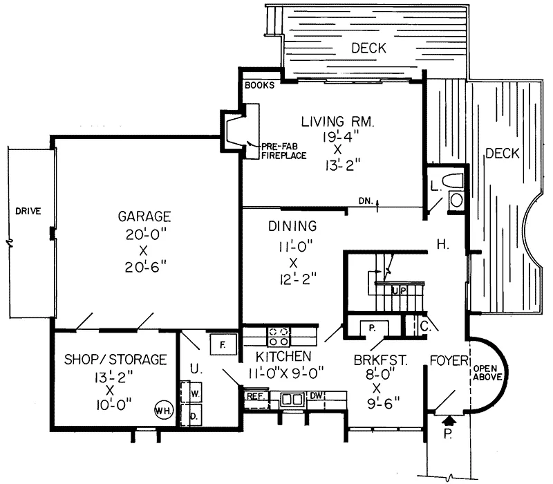 Modern House Plan First Floor - Halpin Modern Rustic Home 038D-0253 - Search House Plans and More
