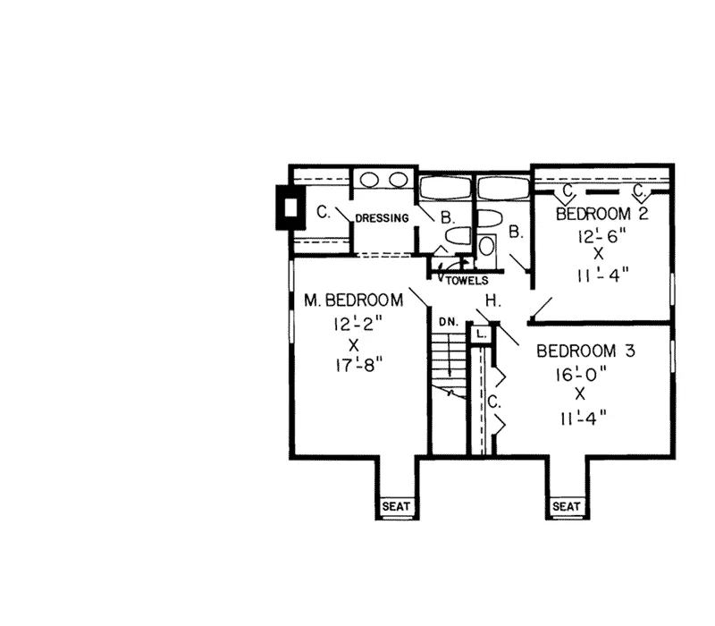 Acadian House Plan Second Floor - Renwick Plantation Home 038D-0259 - Shop House Plans and More