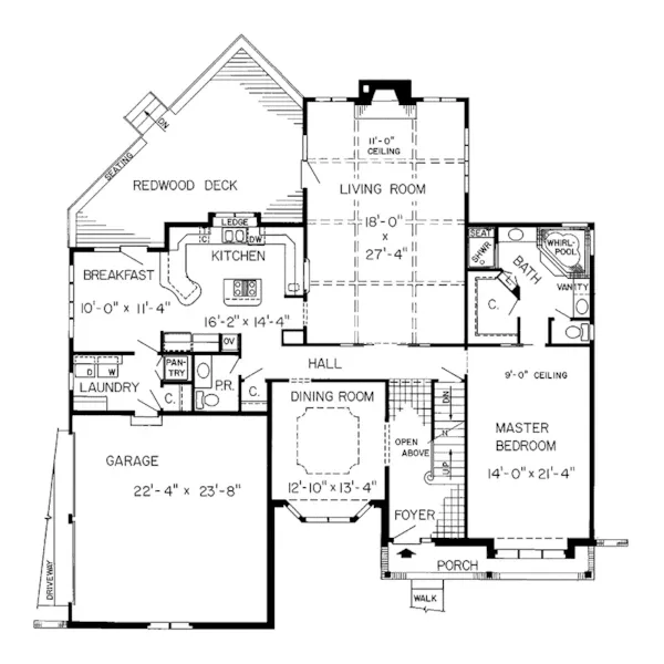 Modern House Plan First Floor - Heron Woods Farmhouse Home 038D-0260 - Search House Plans and More