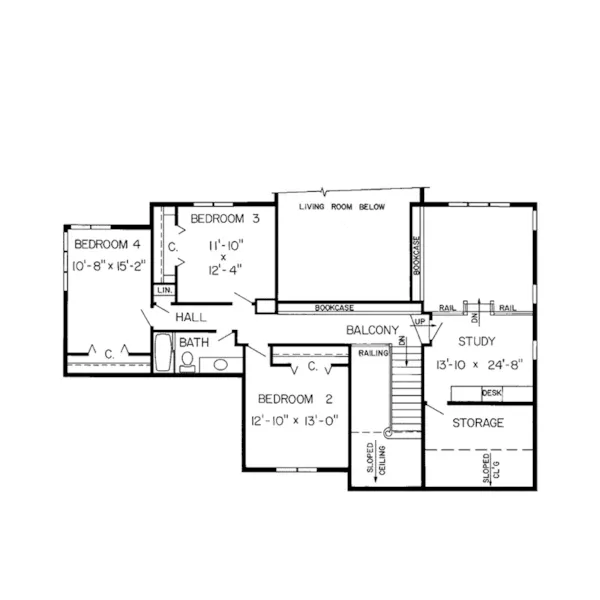 Modern House Plan Second Floor - Heron Woods Farmhouse Home 038D-0260 - Search House Plans and More