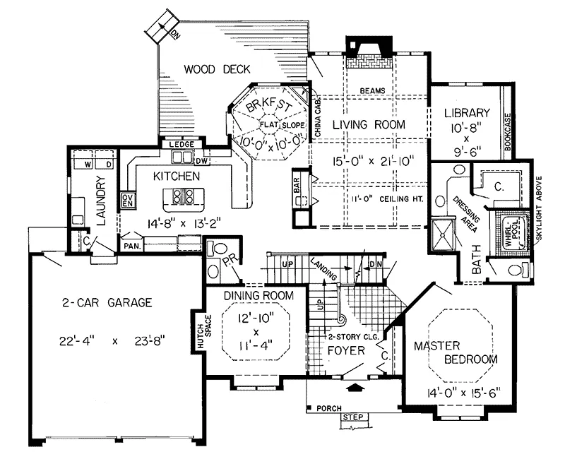Southern House Plan First Floor - Marisol Tudor Style Home 038D-0261 - Shop House Plans and More
