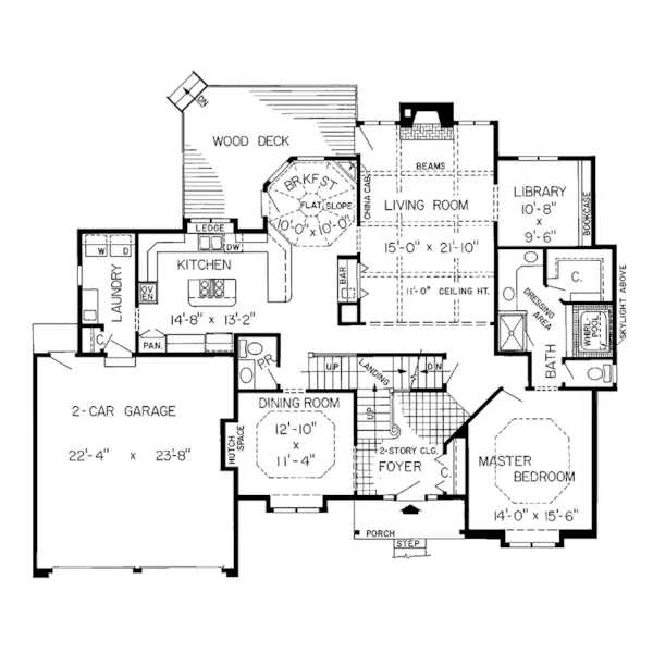 Tudor House Plan First Floor - Marisol Tudor Style Home 038D-0261 - Shop House Plans and More